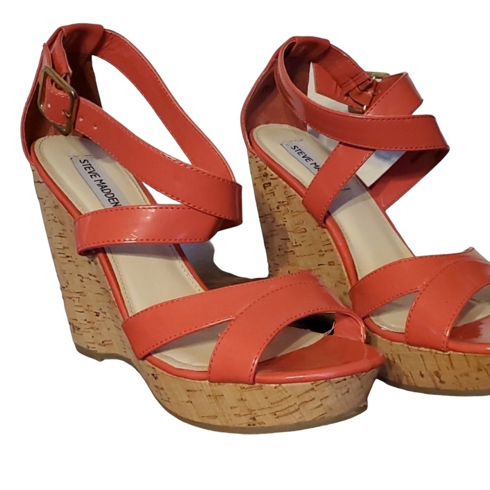 Steve Madden, Wedge, Orange,  Sandals